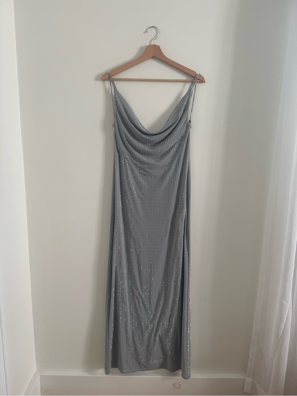 NWT Et Clet Silver Cowl Neck Slip Dress